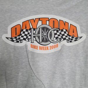Daytona Bike Week 2008 HOG Gray Mens Tshirt Size M